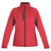 North End Women's Flame Red Sustain Lightweight Recycled Polyester Dobby Jacket with Print