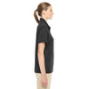 Core 365 Women's Black/Carbon Motive Performance Pique Polo with Tipped Collar