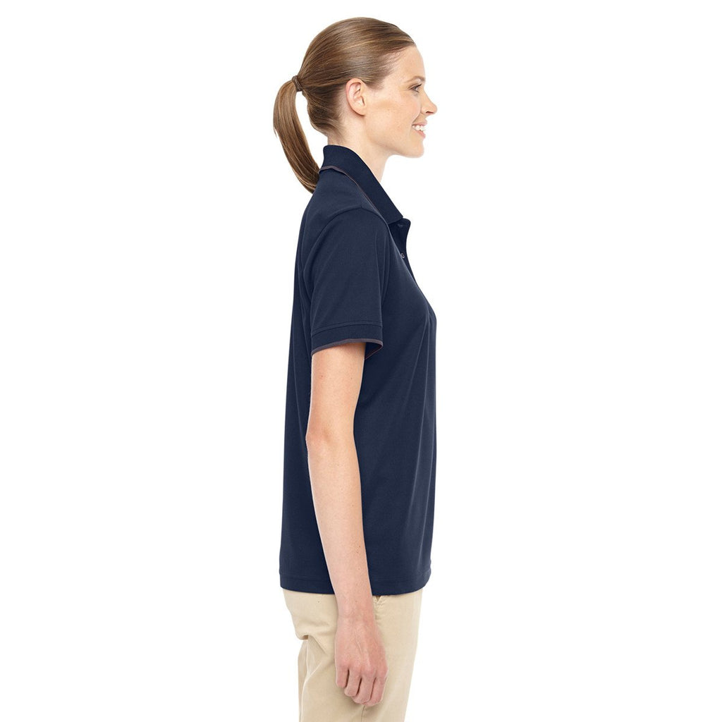 Core 365 Women's Classic Navy/Carbon Motive Performance Pique Polo with Tipped Collar
