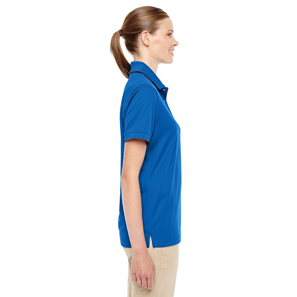 Core 365 Women's True Royal/Carbon Motive Performance Pique Polo with Tipped Collar