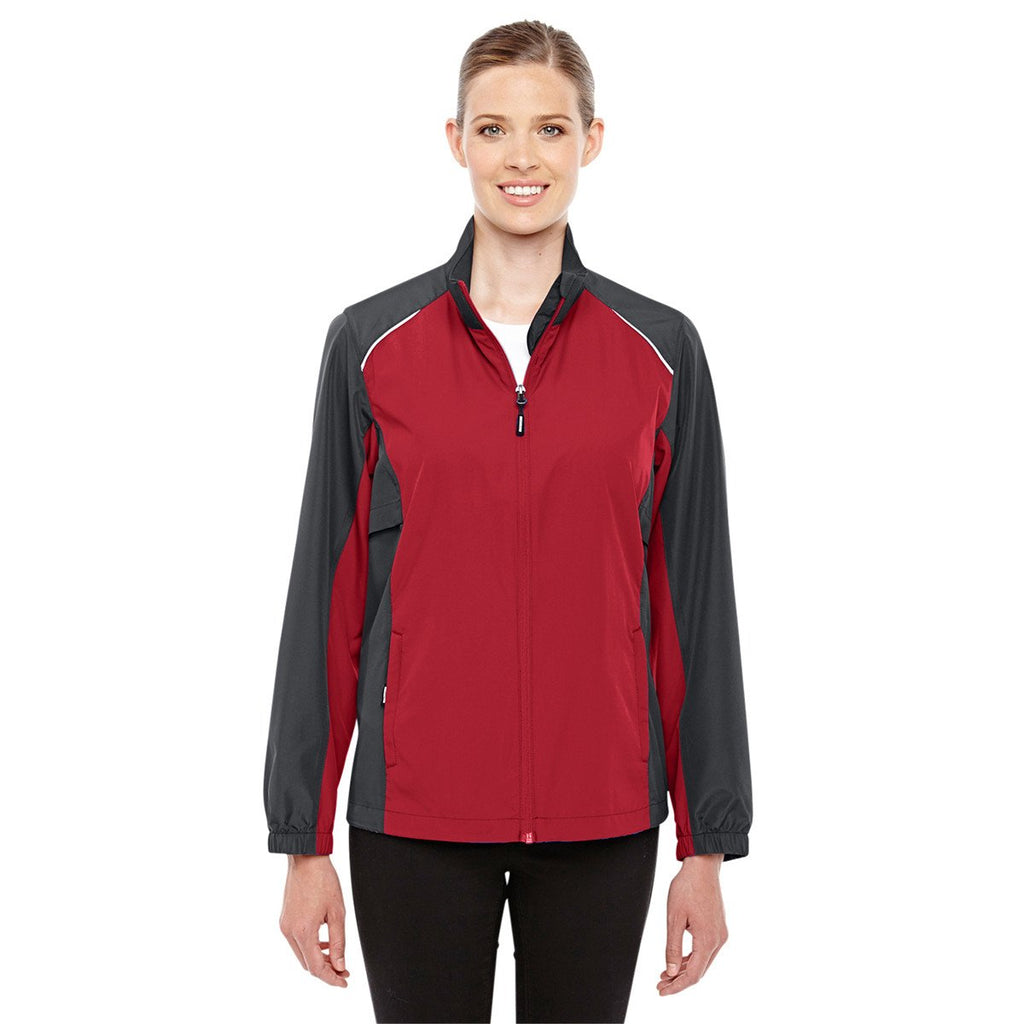 Core 365 Women's Classic Red/Carbon Stratus Colorblock Lightweight Jacket