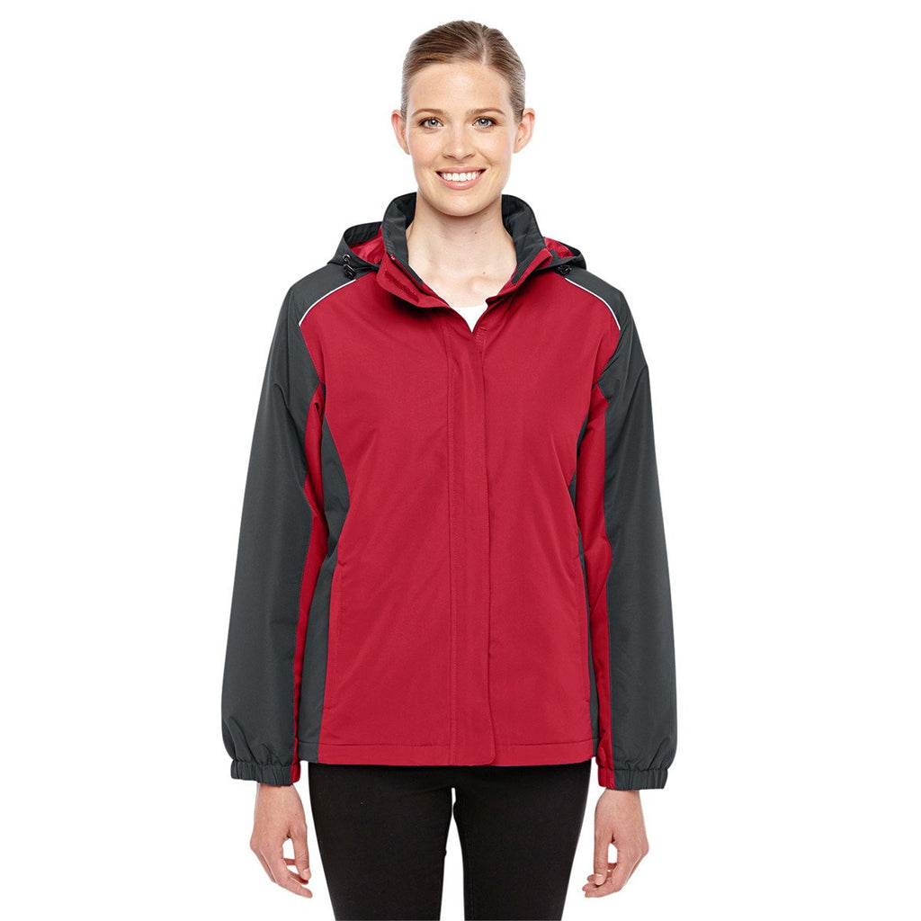 Core 365 Women's Classic Red/Carbon Inspire Colorblock All-Season Jacket