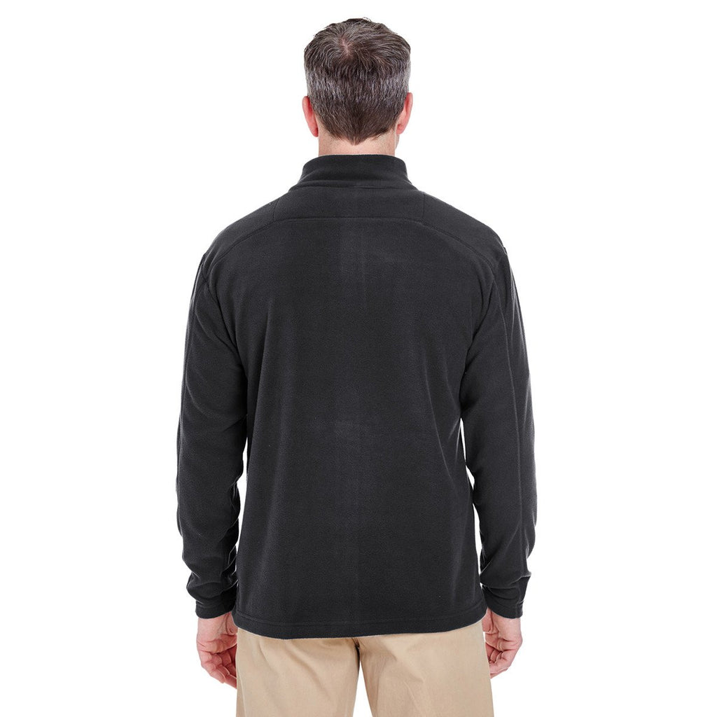 UltraClub Men's Black Cool & Dry Full-Zip Microfleece