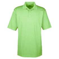 UltraClub Men's Light Green Cool & Dry Jacquard Stripe Polo