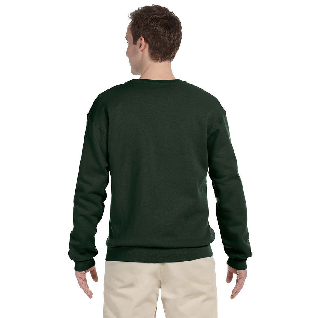 Fruit of the Loom Men's Forest Green 12 oz. Supercotton Fleece Crew