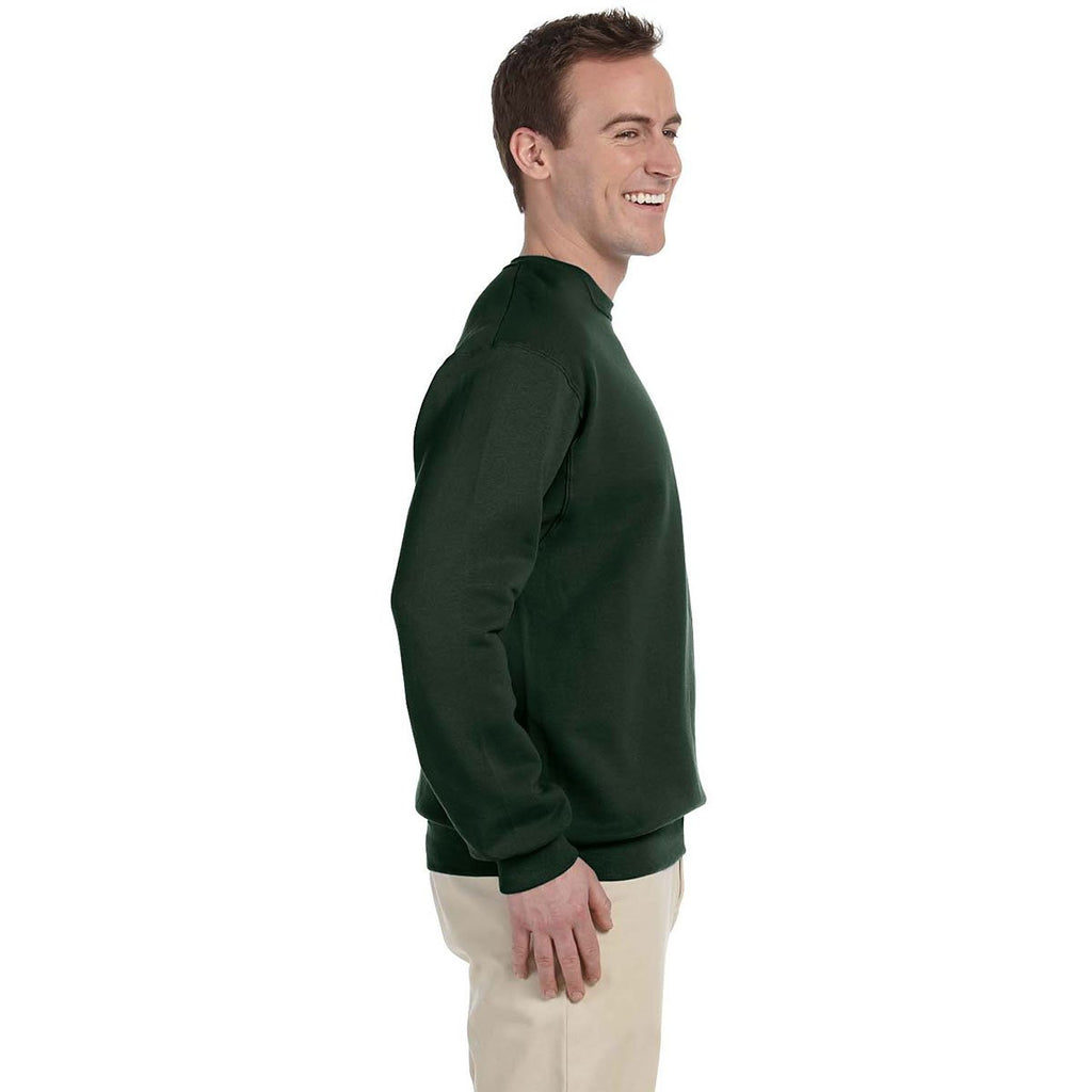 Fruit of the Loom Men's Forest Green 12 oz. Supercotton Fleece Crew