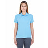 UltraClub Women's Columbia Blue Cool & Dry Jacquard Performance Polo