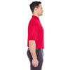 UltraClub Men's Red Cool & Dry Elite Mini-Check Jacquard Polo