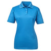 UltraClub Women's Pacific Blue Cool & Dry Elite Mini-Check Jacquard Polo