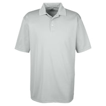 UltraClub Men's Grey Platinum Performance Jacquard Polo with TempControl Technology
