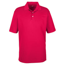 UltraClub Men's Red Platinum Performance Jacquard Polo with TempControl Technology