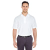 UltraClub Men's White Platinum Performance Jacquard Polo with TempControl Technology