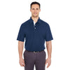 UltraClub Men's Navy/White Platinum Performance Birdseye Polo with TempControl Technology