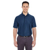 UltraClub Men's Navy Cool & Dry Elite Tonal Stripe Performance Polo