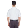 UltraClub Men's White Cool & Dry Elite Tonal Stripe Performance Polo