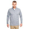 UltraClub Men's Steel Cool & Dry Sport Quarter-Zip Pullover Fleece
