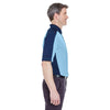 UltraClub Men's Columbia Blue/Navy Cool & Dry Stain-Release Two-Tone Performance Polo