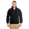 UltraClub Men's Black Iceberg Fleece Quarter-Zip Pullover