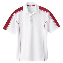 Extreme Men's White/Classic Red Eperformance Pique Colorblock Polo