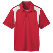 Extreme Men's Classic Red Eperformance Colorblock Textured Polo