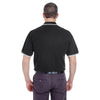 UltraClub Men's Black/White Short-Sleeve Whisper Pique Polo with Tipped Collar and Cuffs