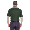 UltraClub Men's Forest Green/White Short-Sleeve Whisper Pique Polo with Tipped Collar and Cuffs