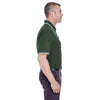 UltraClub Men's Forest Green/White Short-Sleeve Whisper Pique Polo with Tipped Collar and Cuffs
