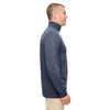 UltraClub Men's Navy Heather Cool & Dry Heathered Performance Quarter-Zip