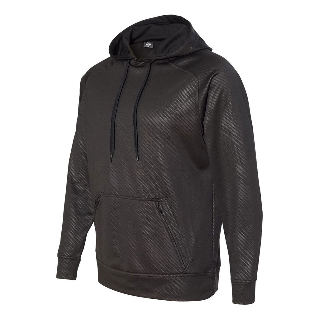 J. America Men's Black Volt Polyester Hooded Pullover Sweatshirt
