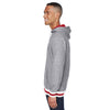 J. America Men's Pepper/Red Peppered Fleece Lapover Hooded Pullover