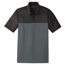 Nike Men's Black/Anthracite Dri-Fit Colorblock Micro Pique Polo