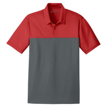 Nike Men's Varsity Red/Anthracite Dri-Fit Colorblock Micro Pique Polo