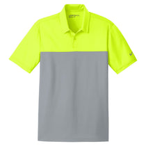 Nike Men's Volt/Cool Grey Dri-Fit Colorblock Micro Pique Polo