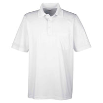 Core 365 Men's White Origin Performance Pique Polo with Pocket