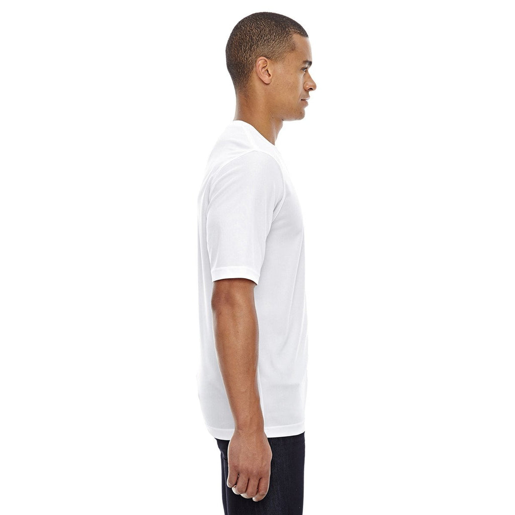 Core 365 Men's White Pace Performance Pique Crewneck