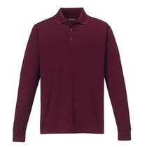 Core 365 Men's Burgundy Pinnacle Performance Long-Sleeve Pique Polo