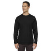 Core 365 Men's Black Agility Performance Long-Sleeve Pique Crewneck