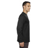 Core 365 Men's Black Agility Performance Long-Sleeve Pique Crewneck