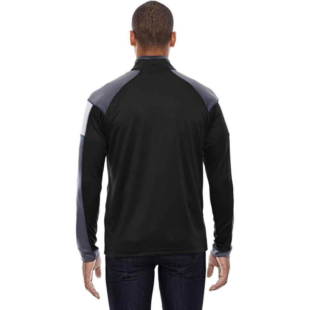 North End Men's Black Quick Performance Interlock Half-Zip Top