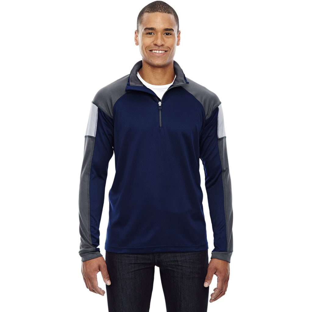 North End Men's Classic Navy Quick Performance Interlock Half-Zip Top