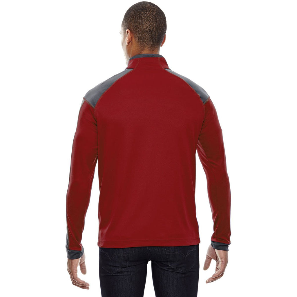 North End Men's Classic Red Quick Performance Interlock Half-Zip Top