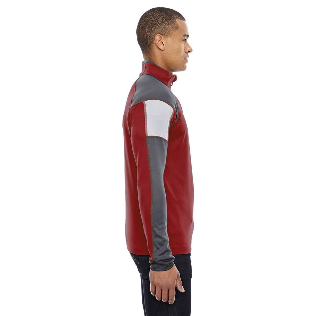 North End Men's Classic Red Quick Performance Interlock Half-Zip Top