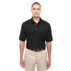Core 365 Men's Black/Carbon Motive Performance Pique Polo with Tipped Collar
