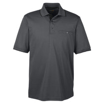 Core 365 Men's Carbon/Black Motive Performance Pique Polo with Tipped Collar