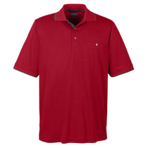 Core 365 Men's Classic Red/Carbon Motive Performance Pique Polo with Tipped Collar