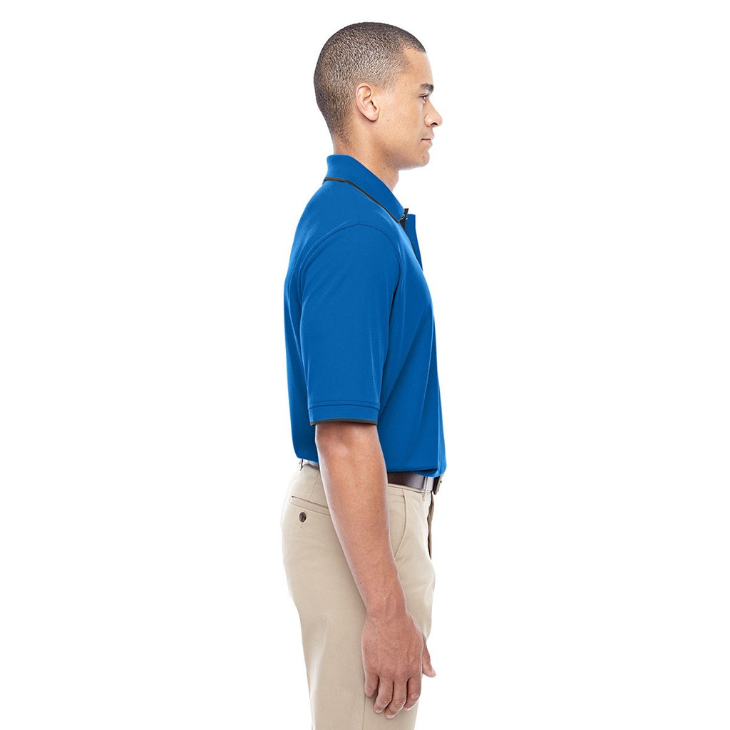Core 365 Men's True Royal/Carbon Motive Performance Pique Polo with Tipped Collar