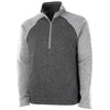 Charles River Men's Charcoal heather/Light Grey Heather Quarter Zip Color Blocked Heathered Fleece