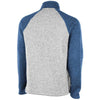 Charles River Men's Light Grey Heather/Blue Heather Quarter Zip Color Blocked Heathered Fleece