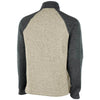 Charles River Men's Oatmeal Heather/Charcoal Heather Quarter Zip Color Blocked Heathered Fleece