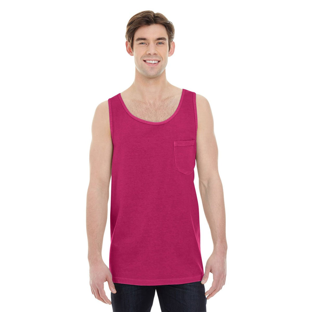 Comfort Colors Men's Crimson 6.1 oz. Pocket Tank
